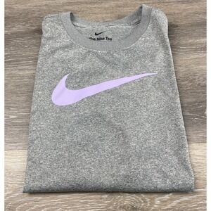 NIKE Training Essential Swoosh T-Shirt Women's Grey SIZE XS FQ4975